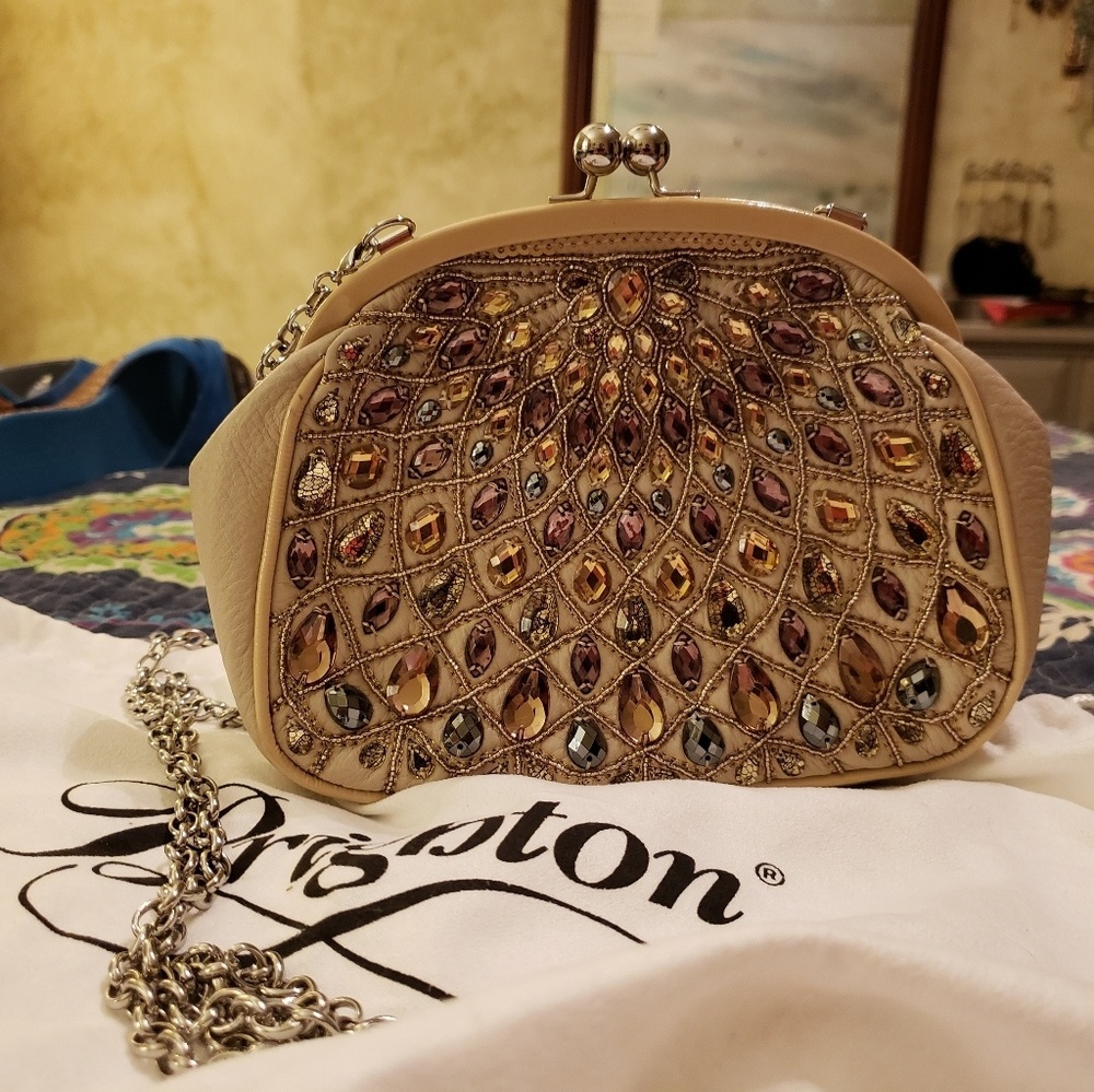 Cream/gold Brighton Anju Coinette Evening Bag